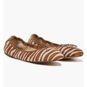 Sam Edelman Felicia Sz 9M Brown Ballet Flats Zebra Print Calf Hair Comfort Shoes